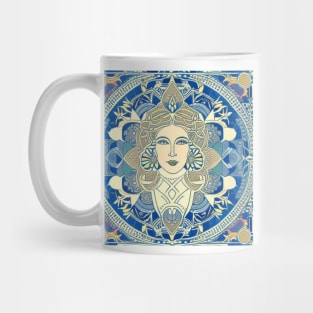 Head of a woman with Art Nouveau Mug